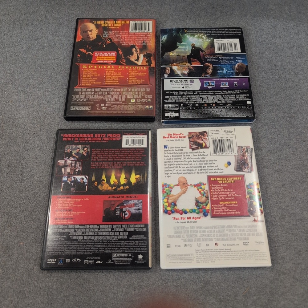 Vin Diesel Movie Lot 4 Films xXx Last Witch Hunter Knockaround Guys The Pacifier - Picture 2 of 2